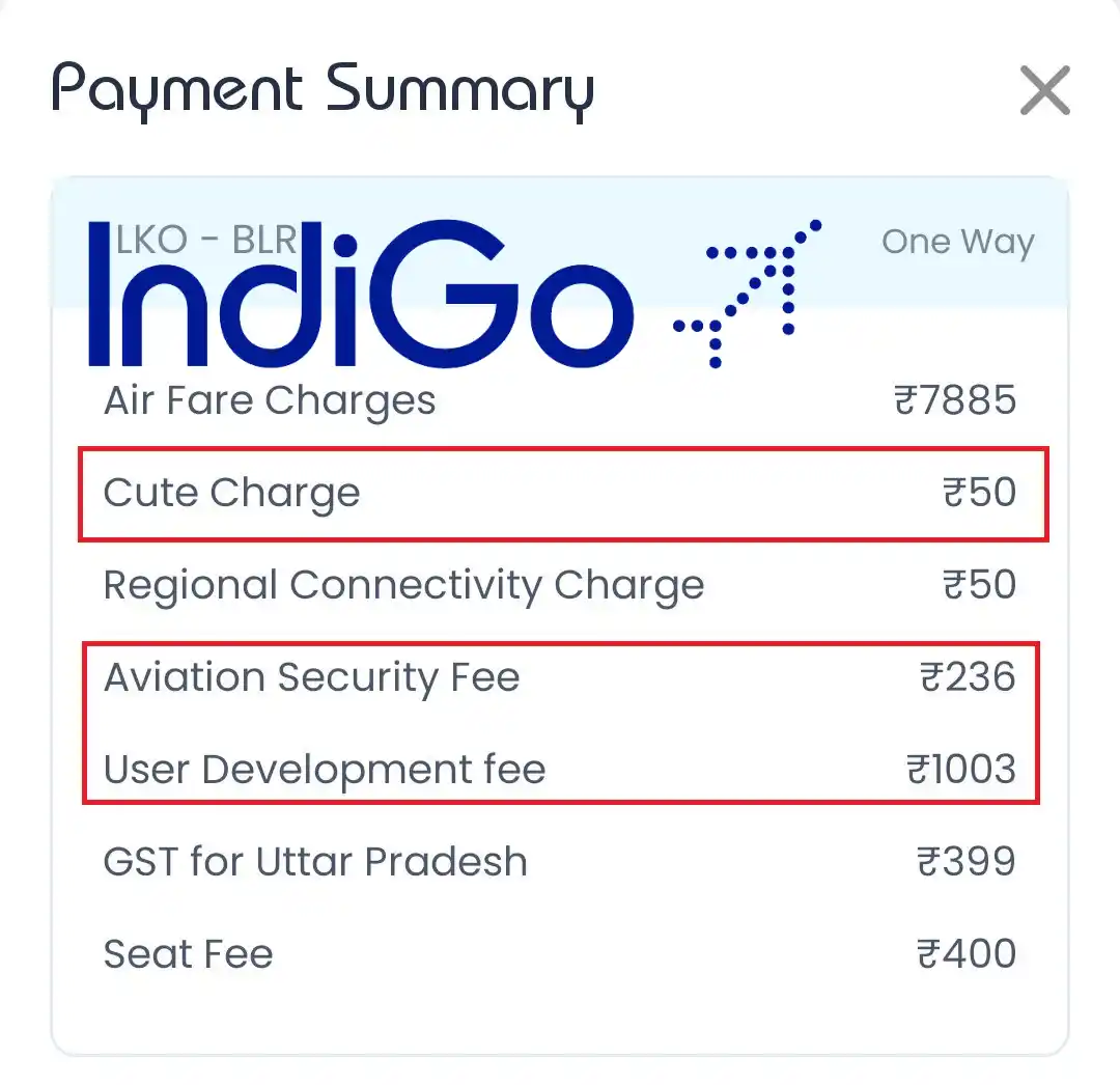 thubnail What Is 'Cute Fee', 'Aviation Security Fee' And 'User Development Fee' On Flight Tickets? 